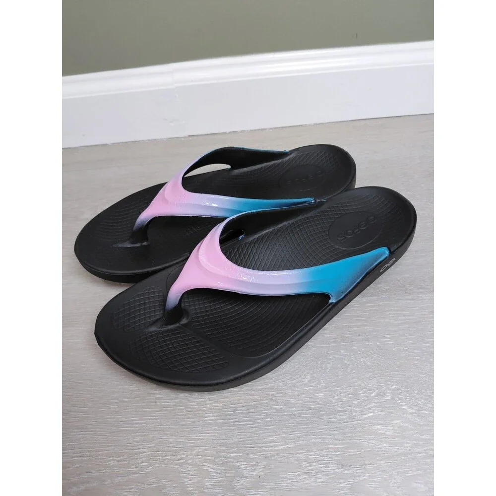 Oofos Oolala Luxe Women’s Size 8 Flip Flop Sandals Multicolor Ombre Open Toe